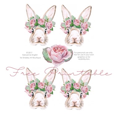 Free printable shabby bunnies by Shabby Art Boutique