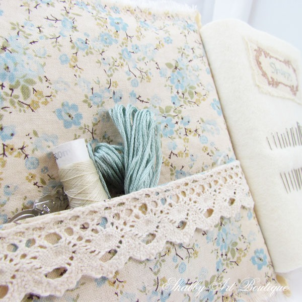 Vintage Sewing Needle Book - inside cover - by Shabby Art Boutique