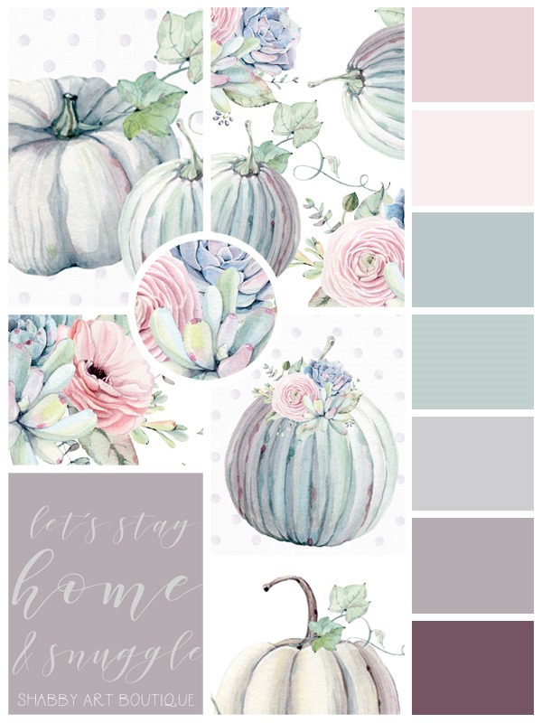 Pastel Autumn Moodboard from Shabby Art Boutique