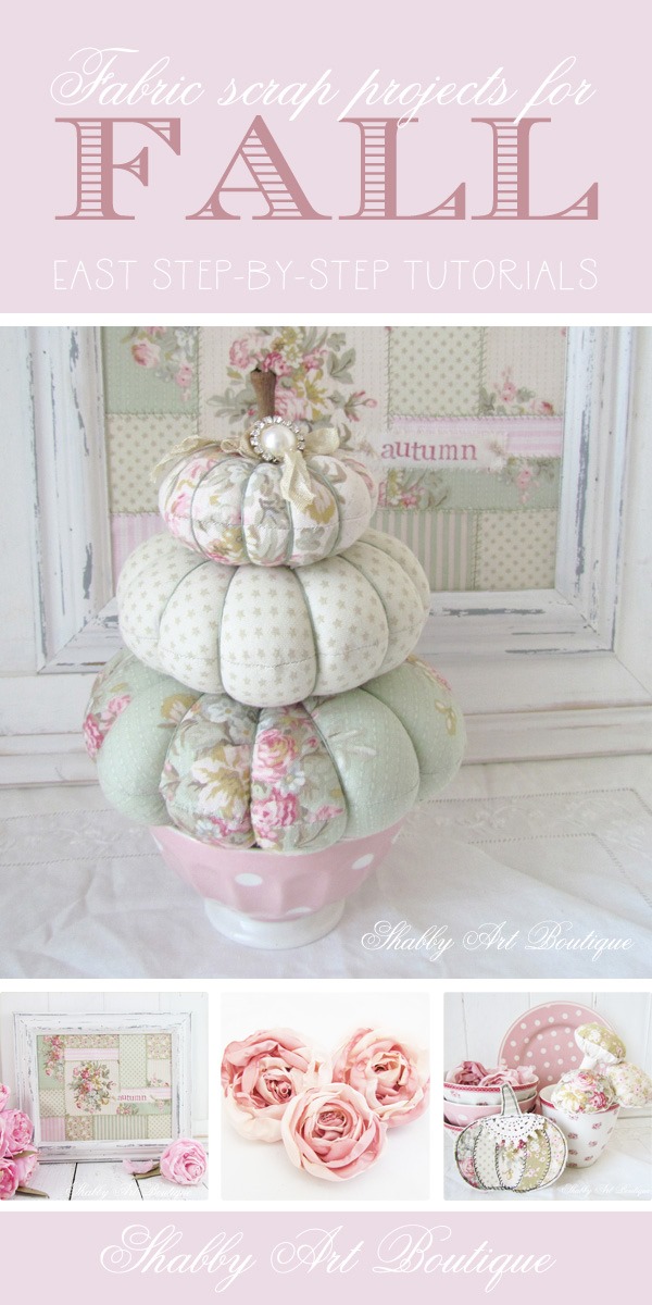 Fabric scrap projects for Fall by Shabby Art Boutique