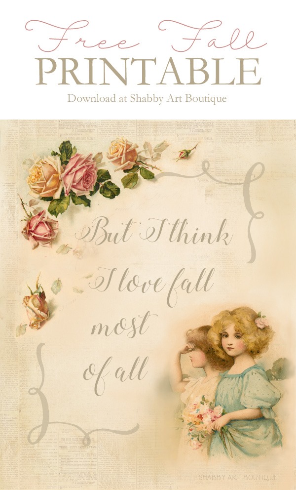 Download this free fall vintage printable at Shabby Art Boutique