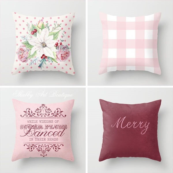 Christmas pillows  designed by Shabby Art Boutique on Society 6