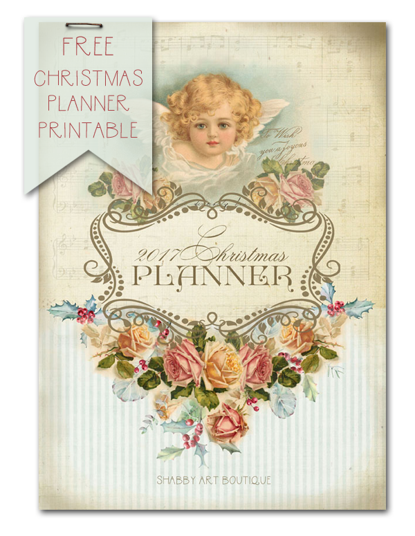 Download this free vintage 2017 Christmas Planner printable from Shabby Art Boutique