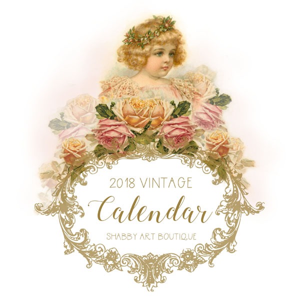 Free 2018 Vintage Calendar from Shabby Art Boutique