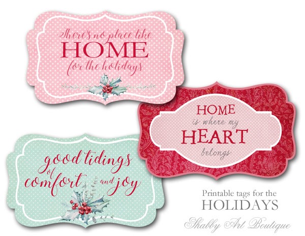 Printable Tags for the Holidays from Shabby Art Boutique