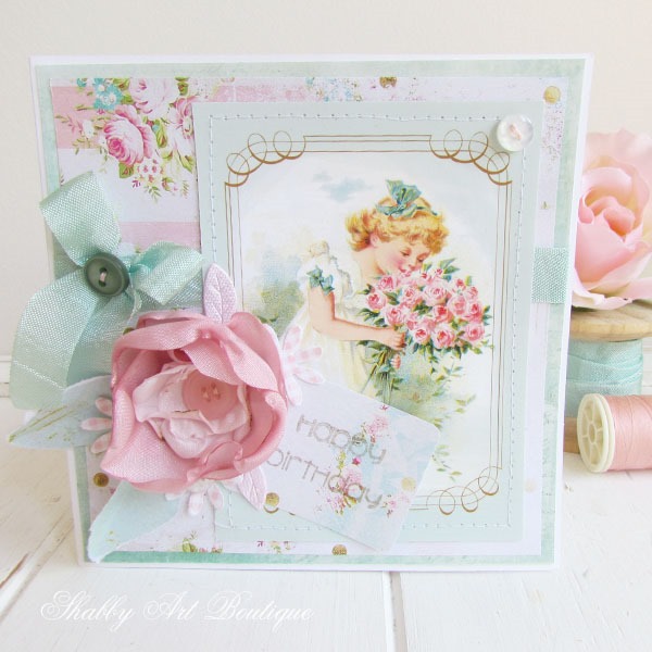 Free printable vintage graphics from Shabby Art Boutique used to make handmade cards