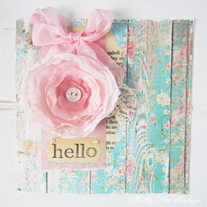 Handmade HELLO card by Shabby Art Boutique