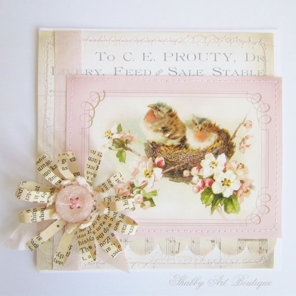 Vintage bird printable for card making at Shabby Art Boutique