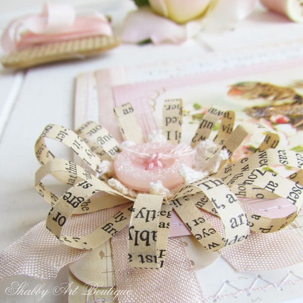 Vintage book paper bows fro card making at Shabby Art Boutique