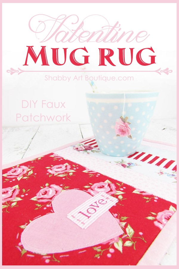 DIY Faux Patchwork Valentine Project by Shabby Art Boutique