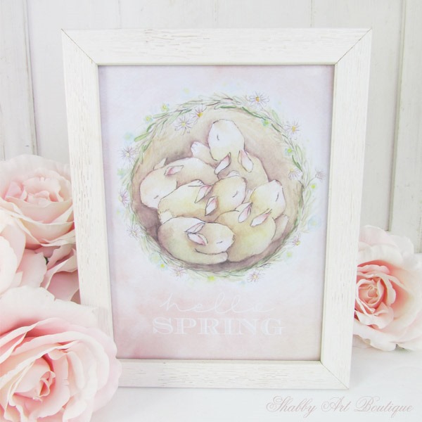 Free printable Spring watercolour art for Shabby Art Boutique
