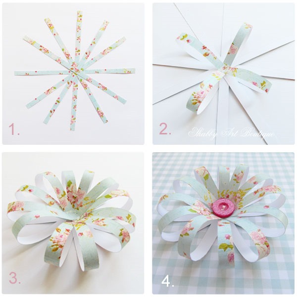 Tutorial for making paper flowers for cards by Shabyy Art Boutique