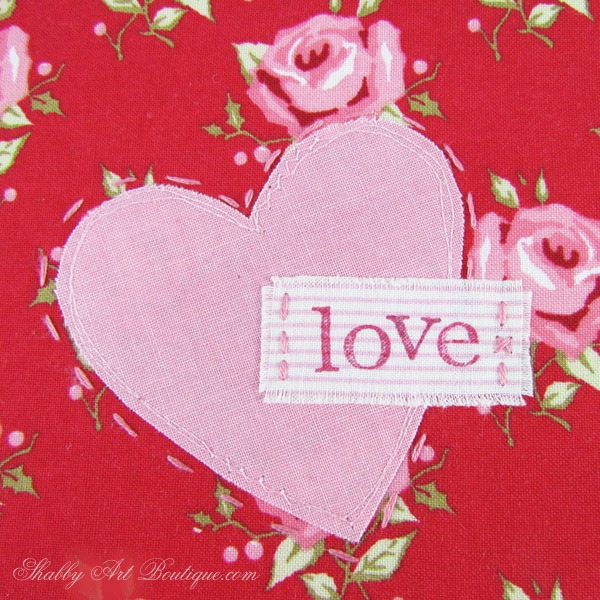 Valentine Mug Rug - Shabby Art Boutique - close up
