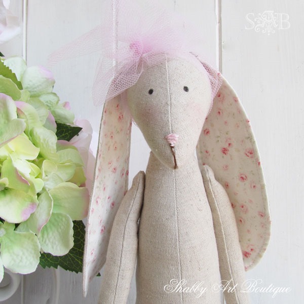 Clos eup of shabby spring rabbit by Shabby Art Boutique