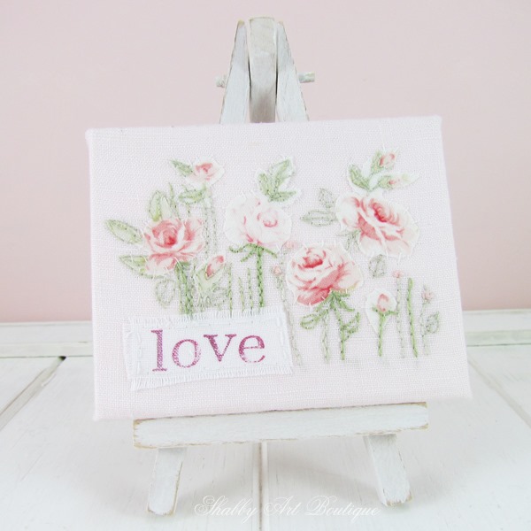 How to make a pretty mini canvas embrodery from Shabby Art Boutique