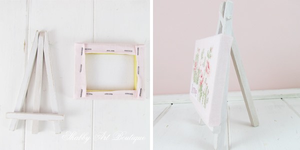 Step-by-step tutorial for making a mini embroidered canvas by Shabby Art Boutique