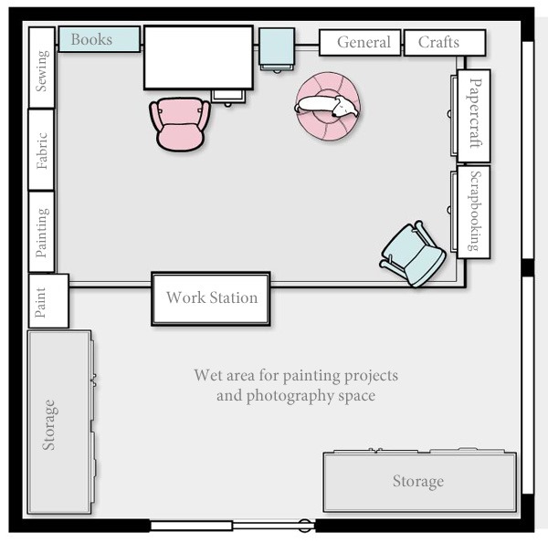 Craft room floor plan