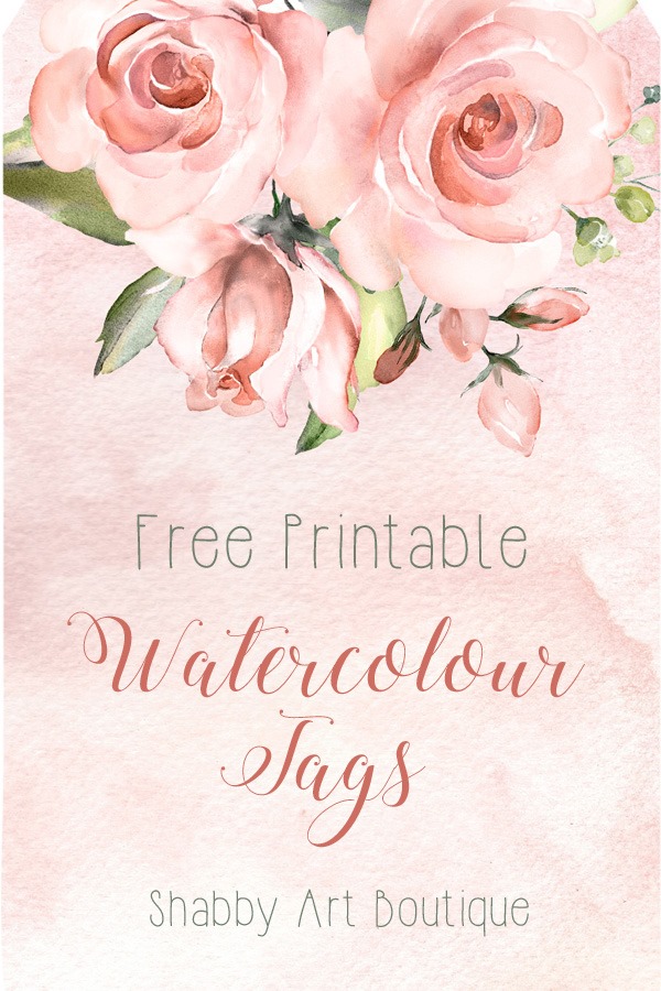 Download these free watercolour tags from Shabby Art Boutique