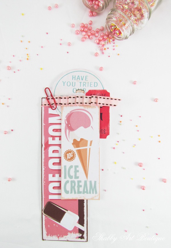 Making fun summer tags from vintage ice cream printables by Shabby Art Boutique