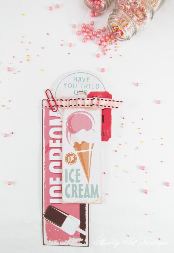 Making fun summer tags from vintage ice cream printables by Shabby Art Boutique