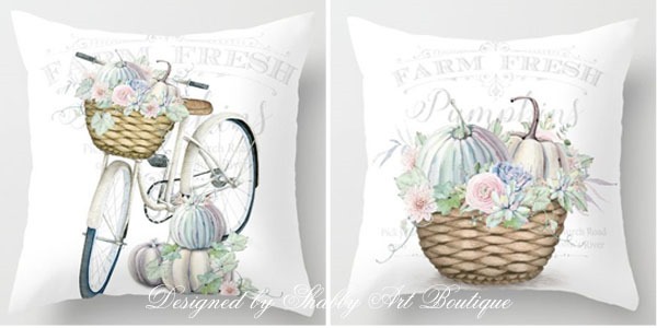 2 new fall pillows designed by Shabby Art Boutique