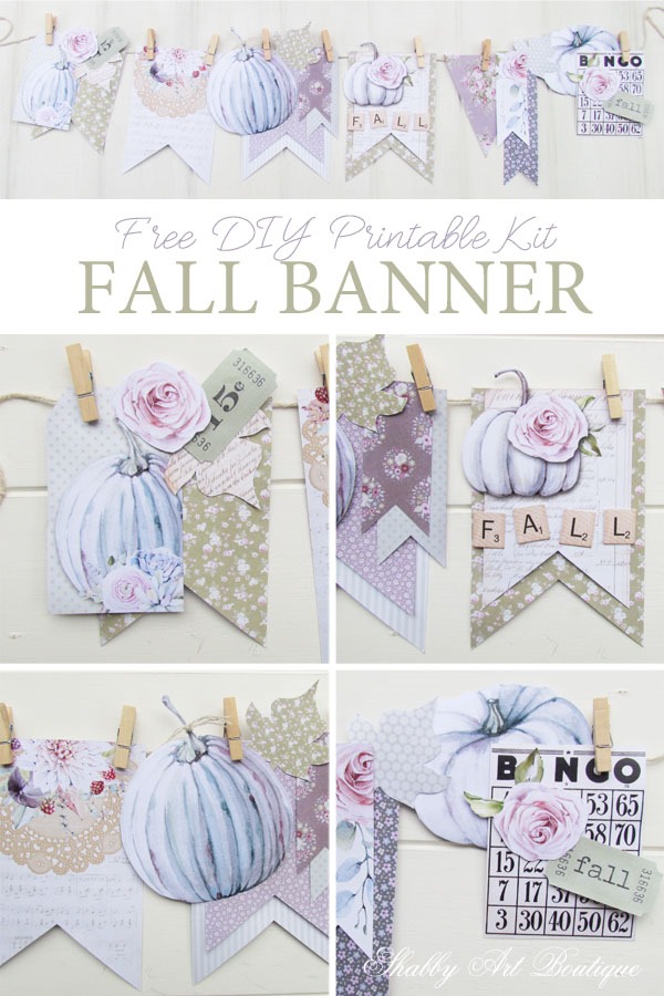 Free DIY printable fall banner kit from Shabby Art Boutique