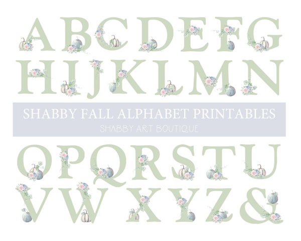 Shabby Fall alphabet printables from Shabby Art Boutique for all of your fall crafting projects