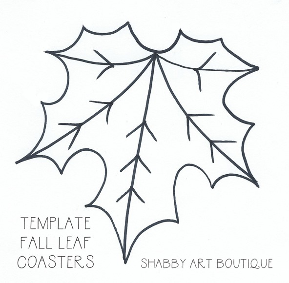 Template for Fabric Fall Leaf Coasters by Shabby Art Boutique