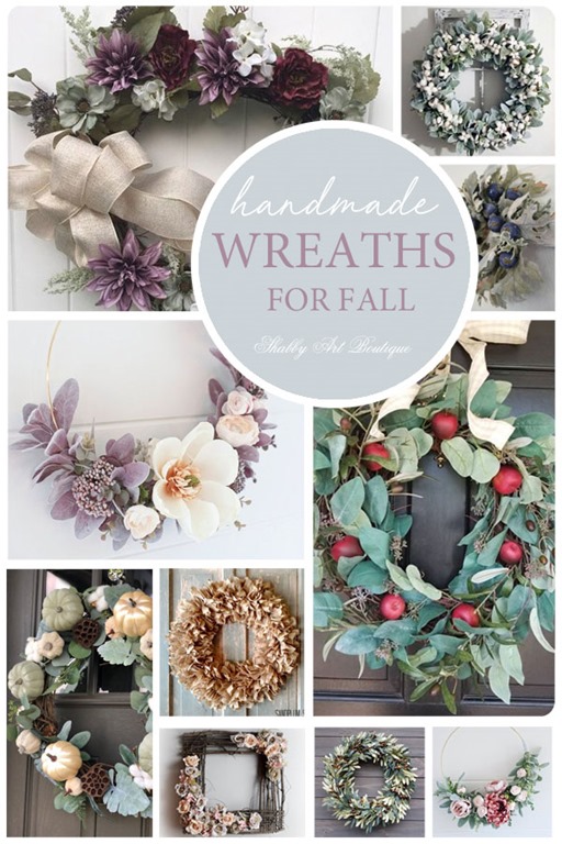 When you don't have time to make it yourself, make sure you buy handmade and support a fellow artisan!  Here are my top 10 picks for handmade fall wreaths from Etsy, for those who love a softer shabby color palette (that isn't orange).