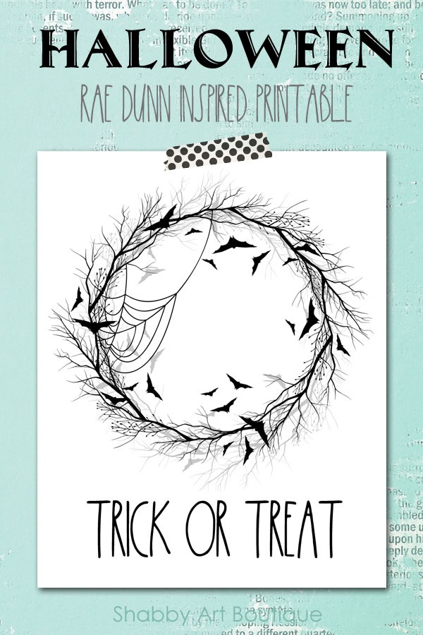 Rae Dunn inspired Halloween Printable - free to download from Shabby Art Boutique