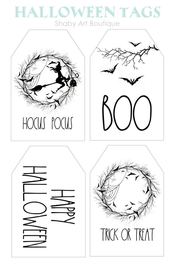 Rae Dunn inspired Halloween Tags by Shabby Art Boutique