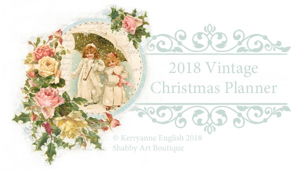 2018 Vintage Christmas Planner and Journal printables from Shabby Art Boutique