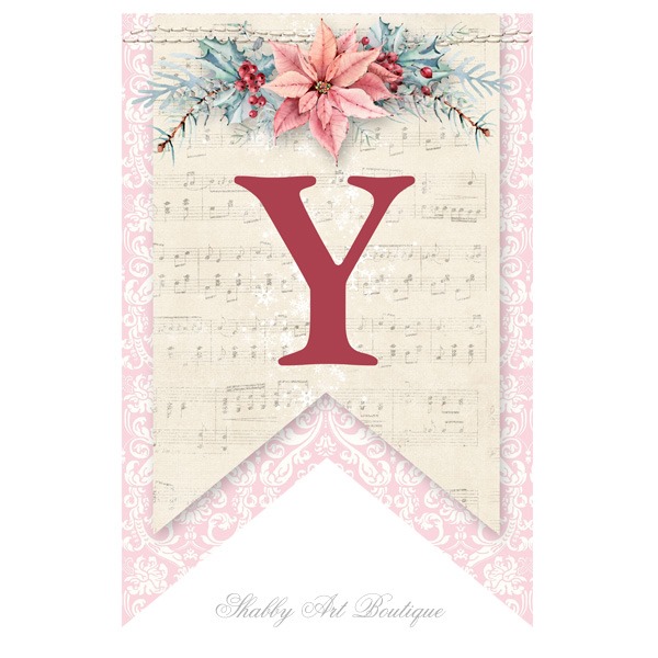 Shabby Christmas JOY banner printable from Shabby Art Boutique