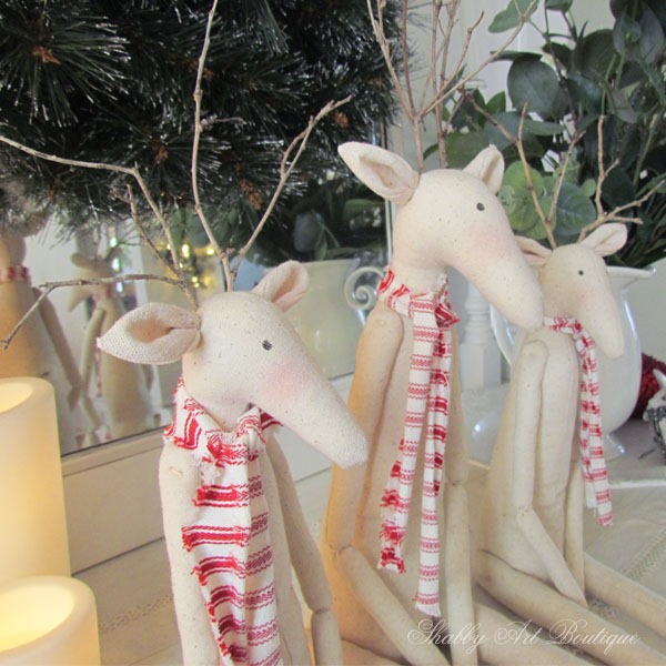 Close up of Tilda Reindeers at Shabby Art Boutique