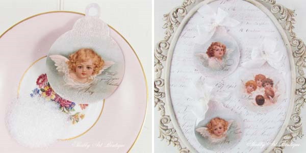 How to make a trio of Victorian Angel Ornaments from Shabby Art Boutique