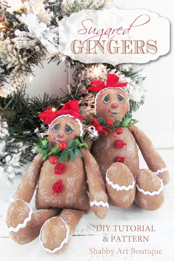 Pattern and tutorial for making Sugared Ginger dollsby Shaby Art Boutique