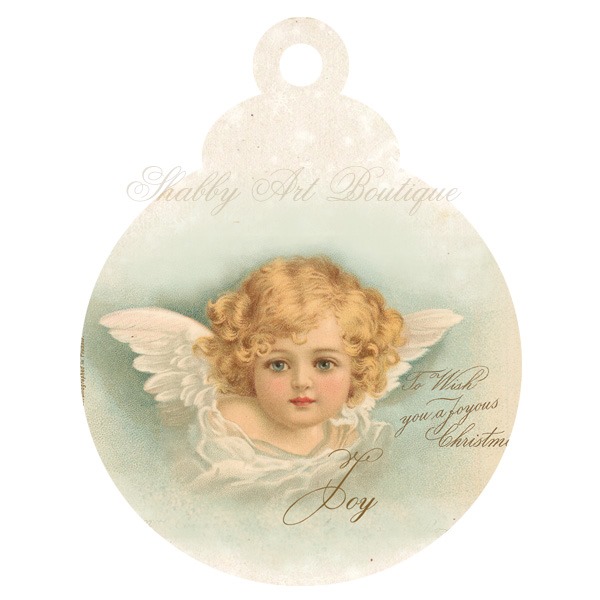 Trio of Angel ornaments to downlaod and print from Shabby Art Boutique - ornament 2