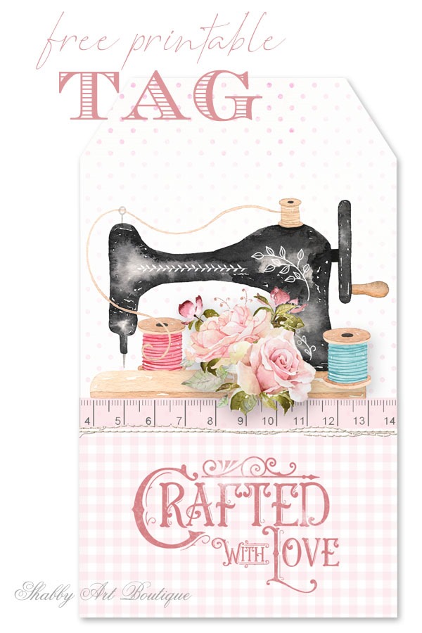 This gorgeous crafty tag is available to download free from Shabby Art Boutique