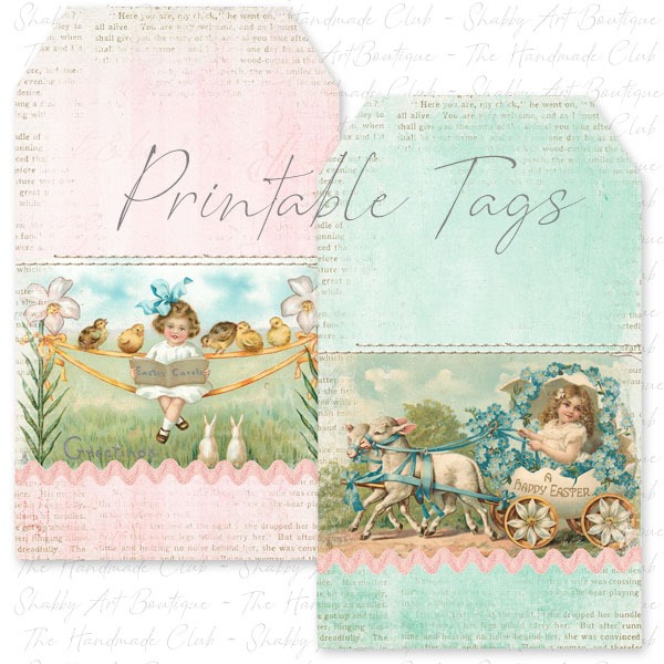 February 2019 kit from the Shabby Art Boutique Handmade Club - a variety of printable tags