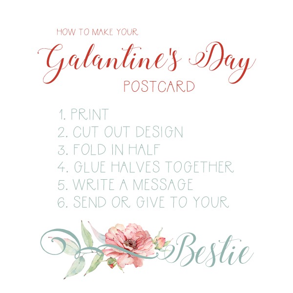 How to make your Galantines Day printable postcard from Shabby Art Boutique