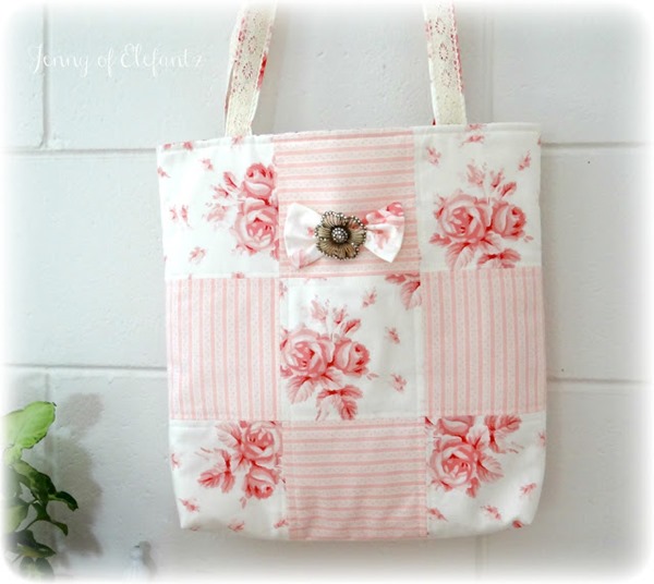 ELEFANTZ buttons and bows bag shabby chic main