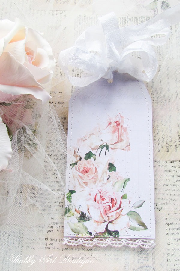 Handmade Romantic Roses Tag by Shabby Art Boutique using the May Kit of the Handmade Club