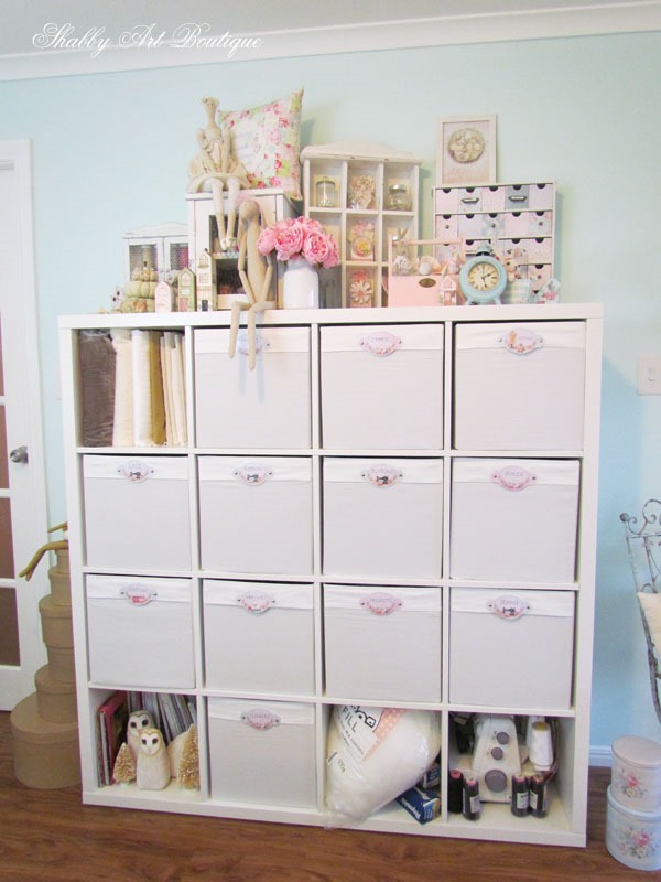 IKEA's Kallax units are perfect for storage in a craft room - Shabby Art Boutique