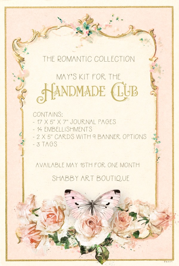 The Romantic Collection by Shabby Art Boutique available during May in the Handmade Club