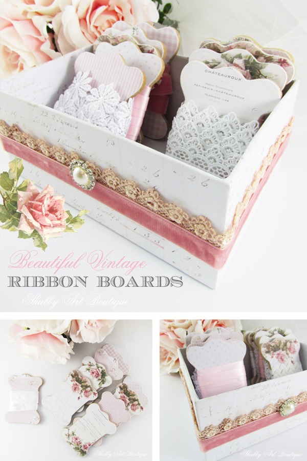 Beautiful ribbon storage for your craft room by Shabby Art Boutique