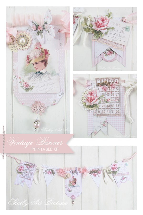 Miss Marys Vintage Rose Collection Kit by the Handmade Club at Shabby Art Boutique - Vintage Banner project