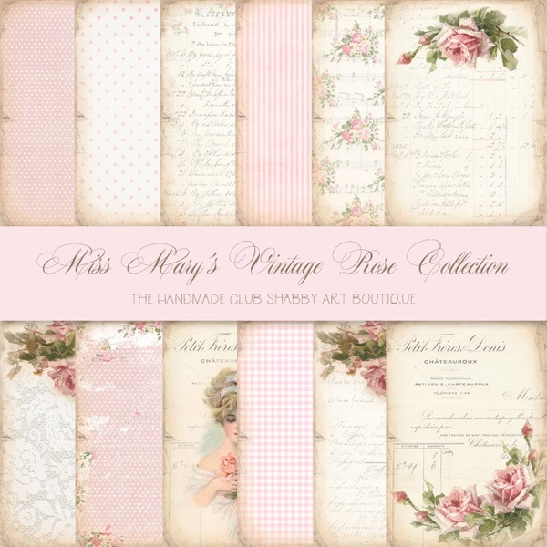 The Handmade Club - Miss Marys Vintage Rose Collection - papers600