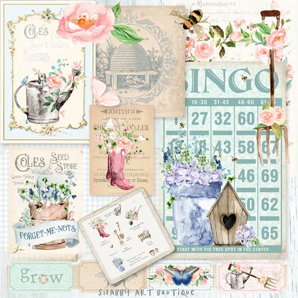 A Cottage Garden Collection - The Handmade Club July 2019 Kit - Shabby Art Boutique