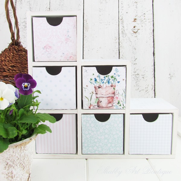 Drawers made with A Cottage Garden kit from the Handmade Club - Shabby Art Boutique