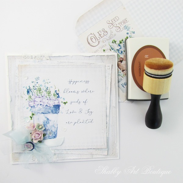 July Handmade Club kit for Shabby Art Boutique - A Garden Cottage card project tutorial